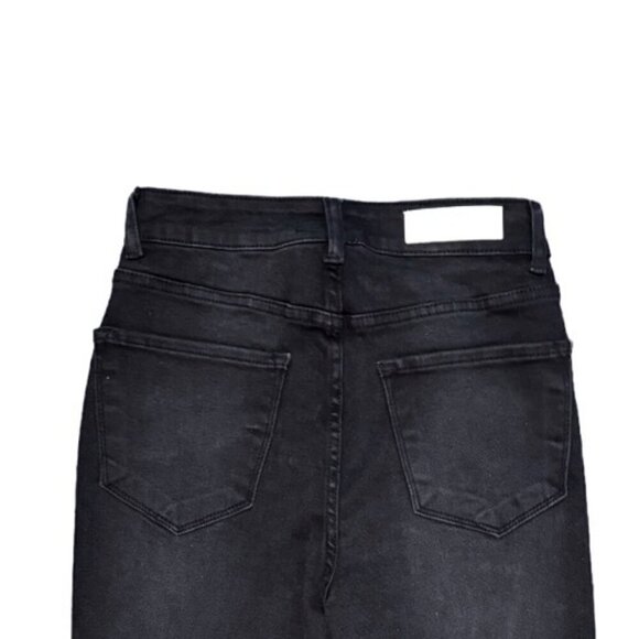 Akira NWT Black Wash Rhinestone Fringe Distressed High Rise Jeans Women’s Size 9 - Picture 5 of 8